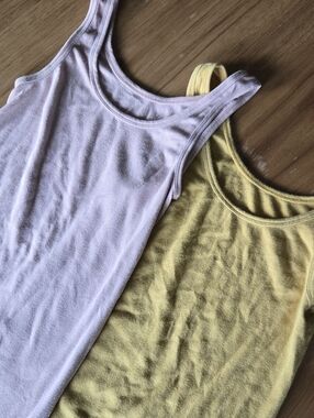 A New Day Tank Top Bundle (2) | Sizes S/M | Pink & Yellow Stretch Basics